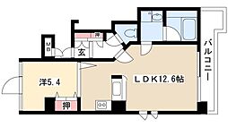 ヴァンテアン大須 1LDKの間取図画像