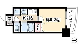 プレサンス大須観音駅前サクシード 1Kの間取図画像