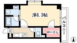 タウンライフ内山 1Kの間取図画像