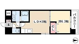 サンシアルザ上前津 1LDKの間取図画像