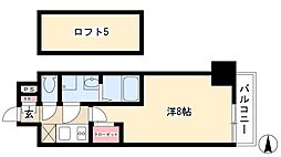 エステムコート名古屋・栄デュアルレジェンド 1Kの間取図画像