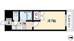 ヒサゴハイツ1 1Kの間取図画像
