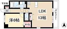 西村ハイツ 1LDKの間取図画像