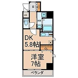 アジリア大曽根 1DKの間取図画像