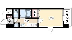 プレサンス名古屋駅前 1Kの間取図画像