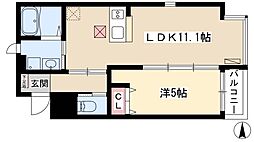 エストソレイユ 1LDKの間取図画像