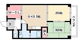 ファミリーハウス天塚 2LDKの間取図画像