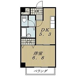 ファミール富士 1DKの間取図画像