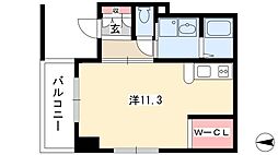 パークアクシス白壁 ワンルームの間取図画像