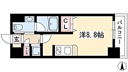 glanz ワンルームの間取図画像