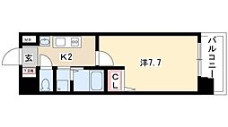 ブルームライフ黒川 1Kの間取図画像