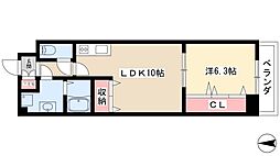 レジデンス本陣 1LDKの間取図画像