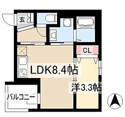 CRASTINE大杉 1LDKの間取図画像
