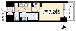 プレサンス新栄リベラ 1Kの間取図画像