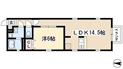 グランレーヴ金山2 1LDKの間取図画像