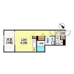 LUORE黒川EAST 1LDKの間取図画像
