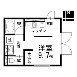 CASA ALBERO ワンルームの間取図画像