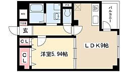 アーバンラックス今池 1LDKの間取図画像