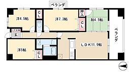 ソーラスフロント富船北棟 4LDKの間取図画像
