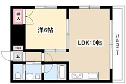 R-CourtIzumi 1LDKの間取図画像