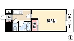 パークサイドいちかわ 1Kの間取図画像