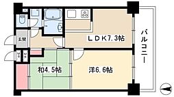 ライオンズマンション東片端 2DKの間取図画像