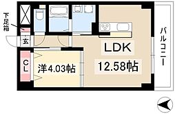 GRANDUKE代官町reverso 1LDKの間取図画像