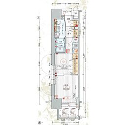 エステムプラザ名古屋駅前プライムタワー 1DKの間取図画像