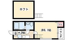 プティオランジュ 1Kの間取図画像