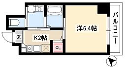 ワイズタワー新栄 1Kの間取図画像