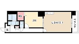 ディアコート千早 1LDKの間取図画像