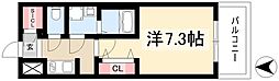 S-RESIDENCE亀島駅前ascent 1Kの間取図画像