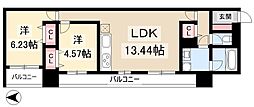 三の丸殿 2LDKの間取図画像