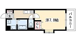 シテイライフ今池北 1Kの間取図画像