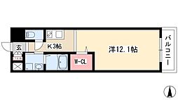 丸の内エンブルコート 1Kの間取図画像