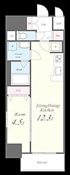 ファンファーレ黄金 1LDKの間取図画像