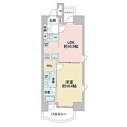 さくらHills名駅NORTH 1LDKの間取図画像