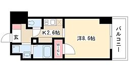 S-FORT金山 1Kの間取図画像