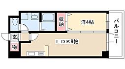ヴェルジュコート1 1LDKの間取図画像