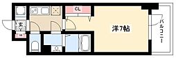 エスリード今池ルミナス 1Kの間取図画像