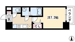 リバーコート砂田橋2 1Kの間取図画像