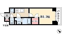プレサンス栄ライズ 1Kの間取図画像