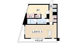 VARIE東別院 1LDKの間取図画像