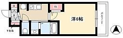 エステムコート名古屋金山ミッドクロス 1Kの間取図画像