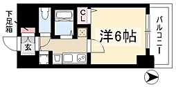 プレサンスナゴヤ桜通ビッグビート 1Kの間取図画像
