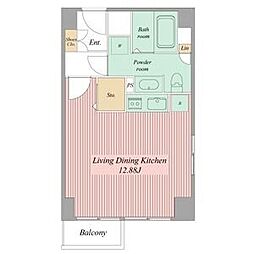 ミュプレ矢場町 ワンルームの間取図画像