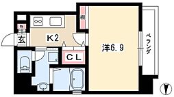 Mayumi.7 1Kの間取図画像