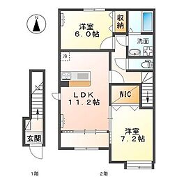 フェリーチェ2 2LDKの間取図画像