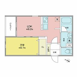 ベネフィス中野本町 1LDKの間取図画像