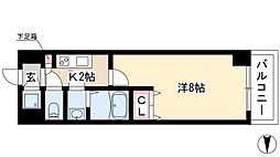 リアライズ松原 1Kの間取図画像
